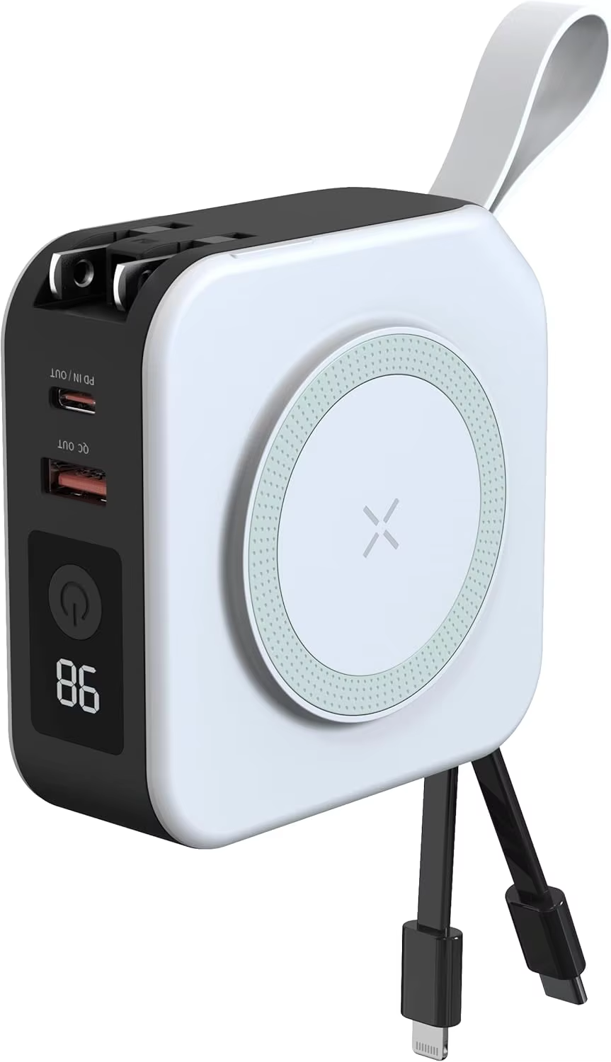 5-in-1 Magnetic Wireless Power Bank — 10000mAh, 22.5W Fast Charge, Travel Ready