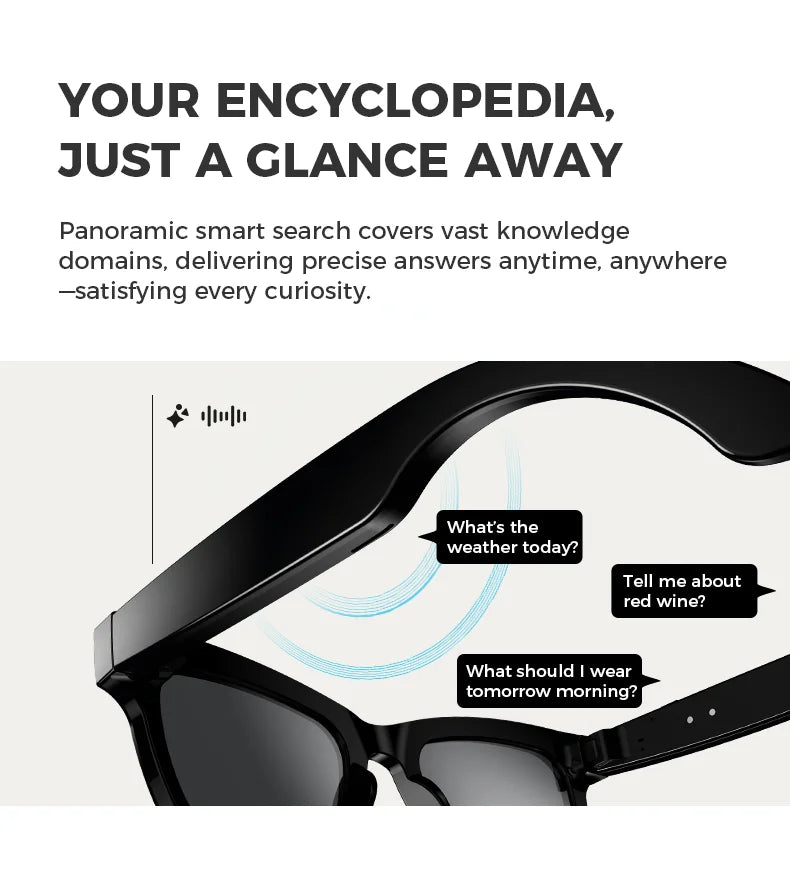 AI Smart Glasses — 5MP Camera, Bluetooth Calls, Voice Assistant & Real-Time Translation