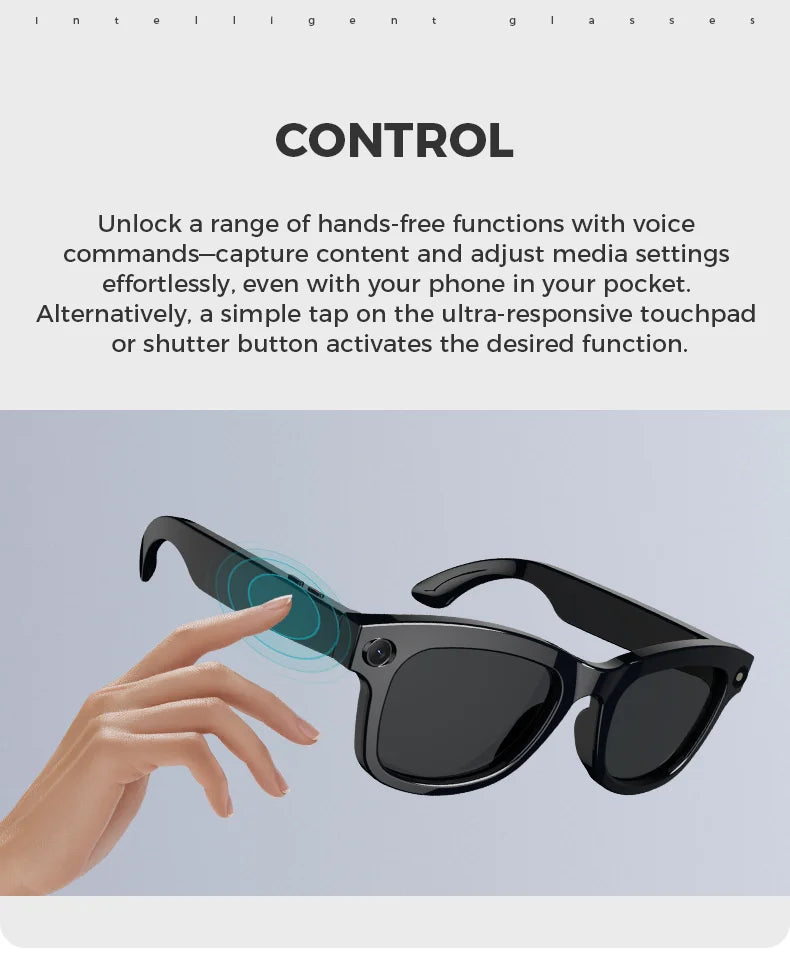 AI Smart Glasses — 5MP Camera, Bluetooth Calls, Voice Assistant & Real-Time Translation
