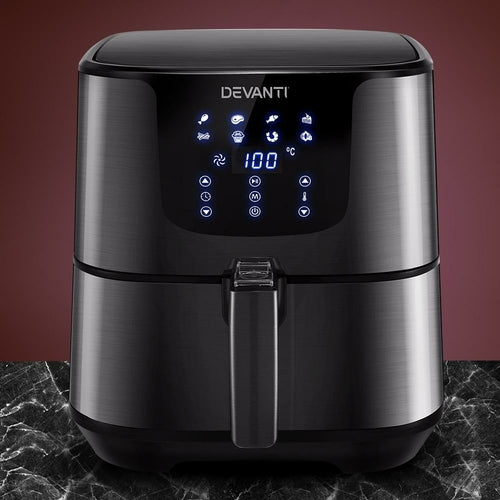 Devanti Air Fryer 7L LCD Fryers Oven Airfryer Kitchen Healthy Cooker