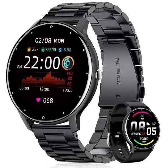 ZL02D Smart Fitness Watch — Heart Rate, Blood Pressure, Sleep Tracking & IP67 Waterproof